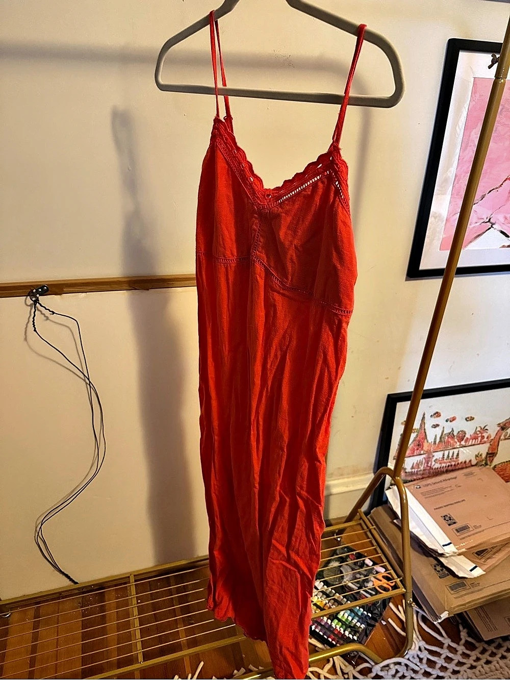 🔸BOGO FREE🔸 Old navy Red/ coral linen midi Dress